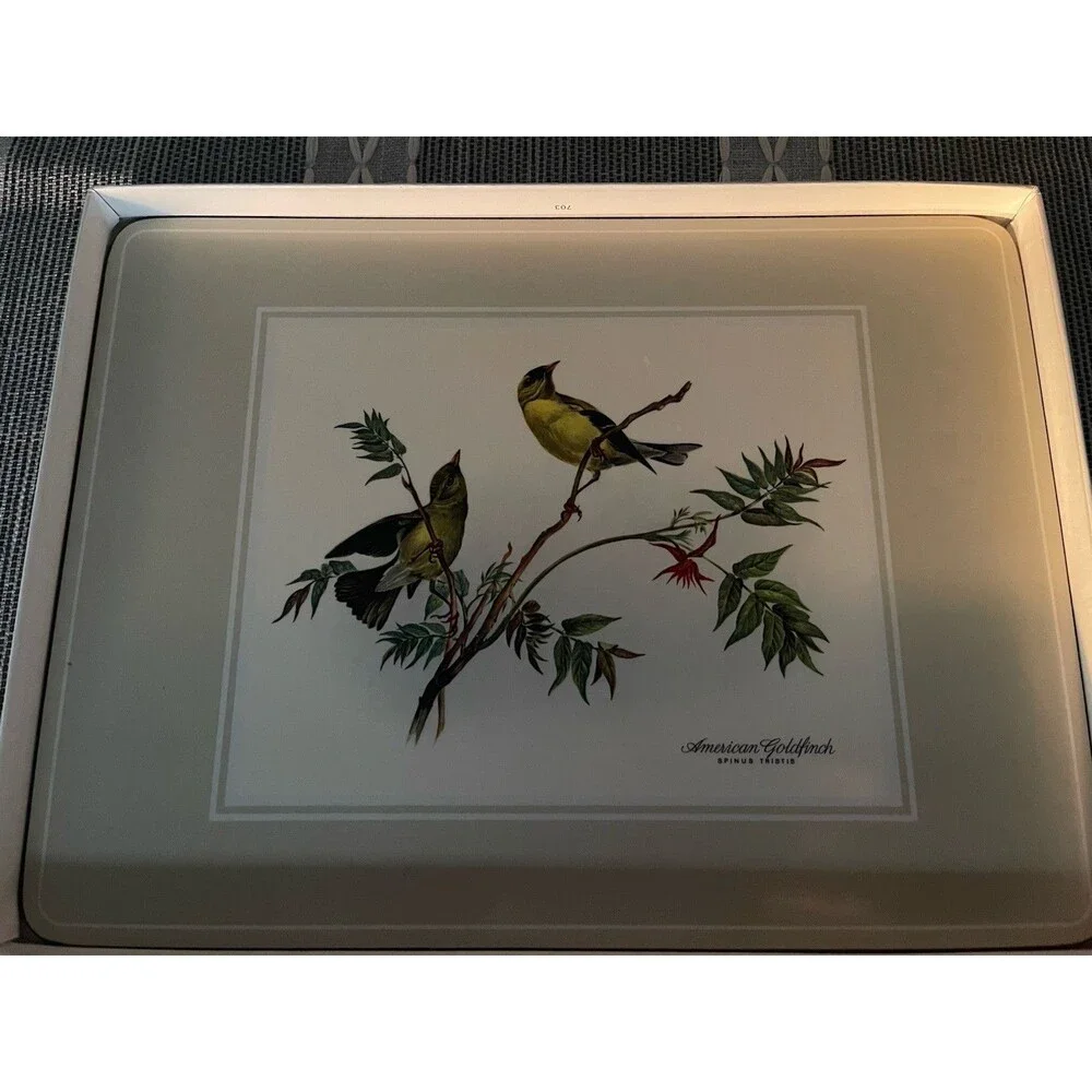 Set 4 Pimpernel Heavy Cork Backed Placemats Birds 12x9 Oriole Bluebird Chickadee